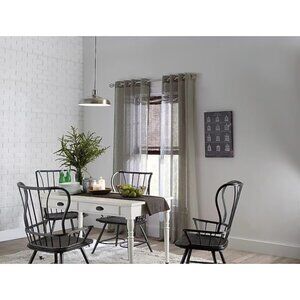 allen + roth 84-Inches Gray Semi-sheer Grommet Single curtain panel